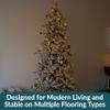 Sunnydaze 8ft Stately and Slim Artificial Christmas Tree - Unlit Flocked Christmas Tree with Hinged Branches - with Foldable Metal Stand view 4