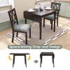 VilroCaz 3-Piece Kitchen Dining Set with Extendable Drop Leaf Dining Table and 2 Upholstered Dining Chair, Farmhouse Solid Wood Compact Kitchen Dining Room Set for Small Space (Espresso-3EX) view 2