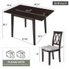 VilroCaz 3-Piece Kitchen Dining Set with Extendable Drop Leaf Dining Table and 2 Upholstered Dining Chair, Farmhouse Solid Wood Compact Kitchen Dining Room Set for Small Space (Espresso-3EX) view 3