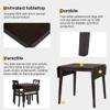 VilroCaz 3-Piece Kitchen Dining Set with Extendable Drop Leaf Dining Table and 2 Upholstered Dining Chair, Farmhouse Solid Wood Compact Kitchen Dining Room Set for Small Space (Espresso-3EX) view 4