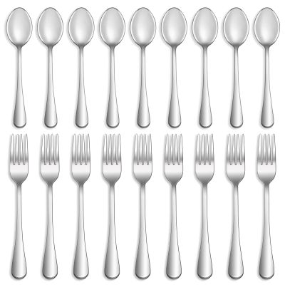 32 Pcs Forks and Spoons Silverware Set,Food Grade Stainless Steel Flatware Cutlery Set for Home,Kitchen and Restaurant,Mirror Polished,Dishwasher Safe-16 Dinner Fork(8 inch) and 16 Teaspoon(6.5 inch)