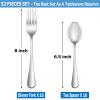 32 Pcs Forks and Spoons Silverware Set,Food Grade Stainless Steel Flatware Cutlery Set for Home,Kitchen and Restaurant,Mirror Polished,Dishwasher Safe-16 Dinner Fork(8 inch) and 16 Teaspoon(6.5 inch) view 2