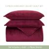 Elegant Comfort Luxury 3-Piece Velvet Corduroy Stripe Quilt Set, Ultra Soft Bedspread - Cozy Velvet Coverlet Set - 3PC Medium Weight Quilted Set with Matching Pillow Shams, Full, Burgundy view 4