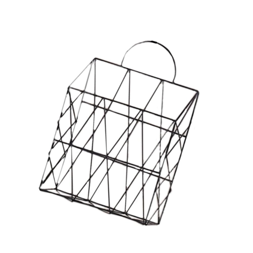 Luxshiny Book Organizer Iron Magazine Storage Desk Holder Wrought Iron Desktop Organizer