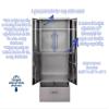 Durable Stainless Steel Tall Storage Cabinet with Bottom Drawer and Secure Locking Mechanism and Adjustable Shelves for Organized Storage, (Granite, 36 W x 24 D x 72 H) view 3