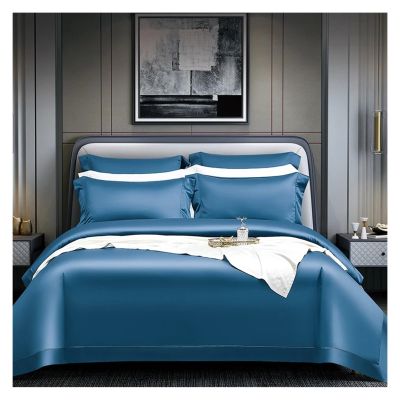 1400TC Egyptian Cotton Bedding Set White bedlinen 106''x90''US Size Duvet Cover Fitted Sheet with Elastic Pillowcase 4pcs,Bed