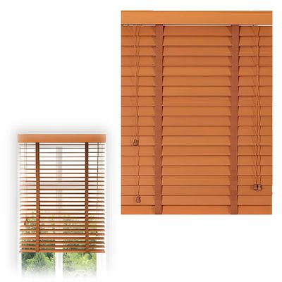 2" Slats Wooden Blinds for Windows Room Darkening Shades Horizontal Venetian Blinds Inside/Outside Mount Shades for Office, Bedroom, Living Room Cordless(38" W x 48" H)