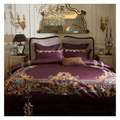 White Egyptian Cotton Luxury Embroidery Bedding Set 4Pcs King Queen Size Bed Sheet Set Duvet Cover Pillowcases,Bed