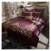 White Egyptian Cotton Luxury Embroidery Bedding Set 4Pcs King Queen Size Bed Sheet Set Duvet Cover Pillowcases,Bed view 3