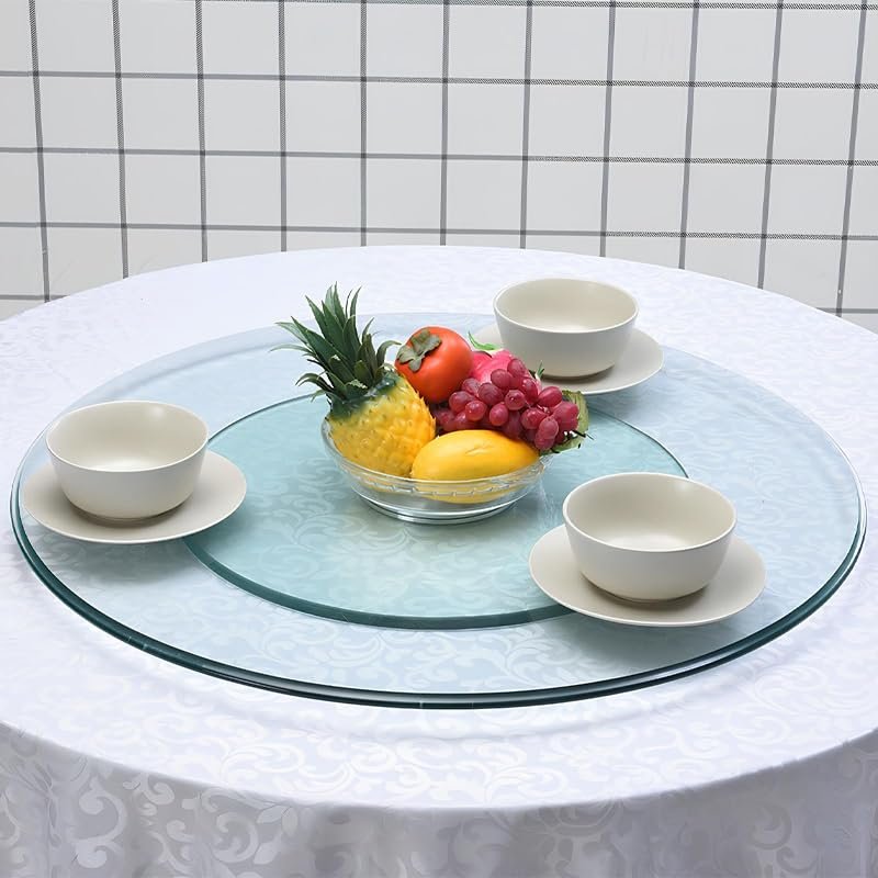 24 Inch Lazy Susan Turntable, Rotating Lazy Susan for Dining Table, Glass Lazy Susan Rotating Tray, for Home, Kitchen