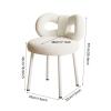 toxaaiwr Vanity Stool, Bedroom White Chair, with Bowknot Backrest, Living Room Women Girls Bedroom Makeup Chair, No Wheels, Armless Dressing Chair Side Table Seat White view 3