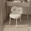 toxaaiwr Vanity Stool, Bedroom White Chair, with Bowknot Backrest, Living Room Women Girls Bedroom Makeup Chair, No Wheels, Armless Dressing Chair Side Table Seat White view 4
