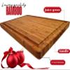 Bamboo Wood Cutting Board for Kitchen - 1 inch Thick - Cheese Charcuterie Board, Christmas Gifts with Side Handles and Juice Grooves, Personalized Cutting Board with name view 3