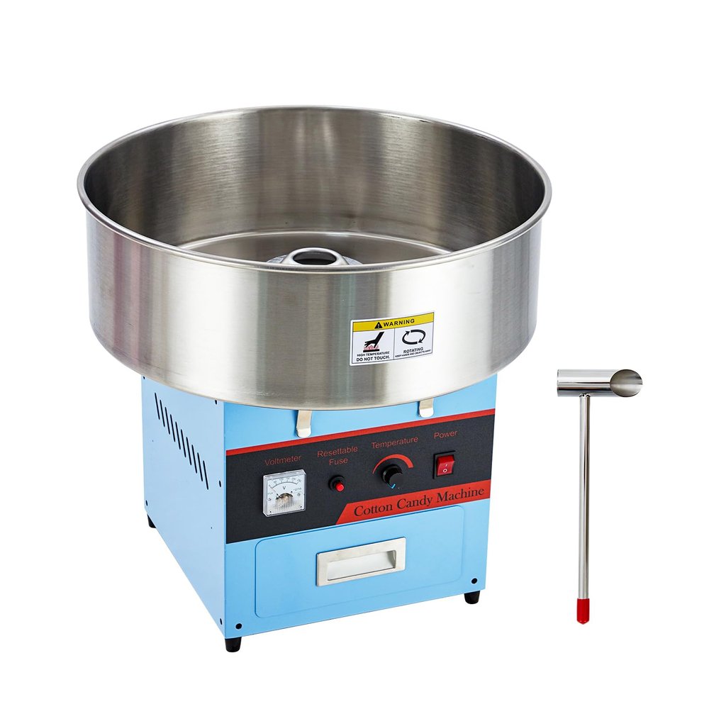 MilleLoom MilleLoom Cotton Candy Machine Maker - 1000W Commercial Floss Maker with Stainless Steel Bowl, Sugar Scoop, Drawer, Perfect for Home, Carnival, Kids Birthday, Family Party(Blue)
