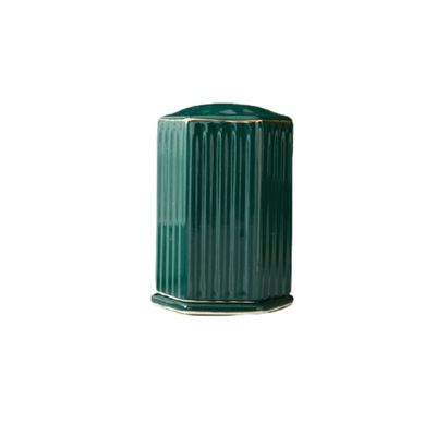 SONGCHAO Toothpick Dispenser Ceramic Toothpick Jar, Fruit Pick Bucket, Dental Floss Cotton Swab Storage Box, Home Restaurant Table Decoration Toothpicks for Appetizers(A)