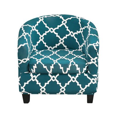 AnLinBao Stretch Tub Chair Covers 2-Piece Club Chair Slipcover with Cushion Cover Soft Spandex Armchair Slipcover Non-Slip Furniture Protector for Living Room (Vine Teal)