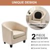 AnLinBao Club Chair Cover Barrel Chair Covers 2-Piece Tub Chair Slipover Stretch Armchair Cover Furniture Protector with Elastic Bottom Couch Covers for Bar Counter Living Room,32 view 4