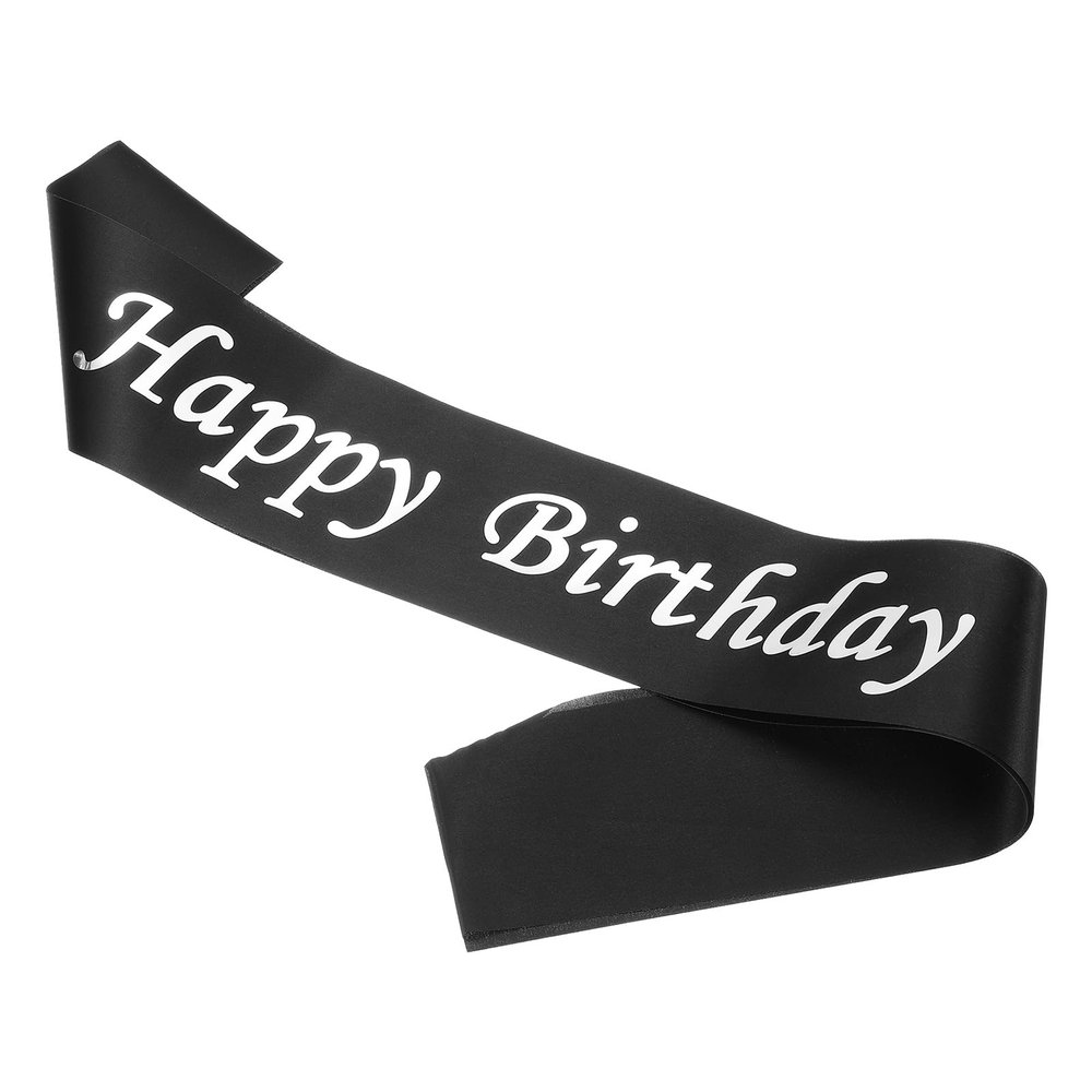PATIKIL Birthday Girls Sash, Glitter Birthday Sash for Women Satin Princess Queen Sash Party Decorations with Safety Pin for Party Gifts Favors, Black with Silver Foil Lettering