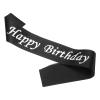 PATIKIL Birthday Girls Sash, Glitter Birthday Sash for Women Satin Princess Queen Sash Party Decorations with Safety Pin for Party Gifts Favors, Black with Silver Foil Lettering view 1