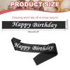 PATIKIL Birthday Girls Sash, Glitter Birthday Sash for Women Satin Princess Queen Sash Party Decorations with Safety Pin for Party Gifts Favors, Black with Silver Foil Lettering view 2