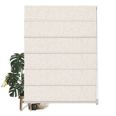BERISSA Roman Shades for Windows, Blackout Roman Blinds,Room Darkening Thermal Insulated Pull DownWindow Shades for Home Living Room Bedroom,Linen Color Beige,50" W x 36" H