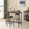 H.X.J. PERFECTLIFE 3-Piece bar Counter Set with 2 bar stools, PU Soft seat Chairs with backrests, 43 inch Wooden bar Counter, Kitchen Dining Table SetCounter Table with stools (Simple Brown) view 2