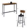 H.X.J. PERFECTLIFE 3-Piece bar Counter Set with 2 bar stools, PU Soft seat Chairs with backrests, 43 inch Wooden bar Counter, Kitchen Dining Table SetCounter Table with stools (Simple Brown) view 3