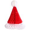 12 X 8.7 Inch 3D Honeycomb Santa Hat Hanging Decor - Paper Christmas Hat with Foldable Design - Tissue Paper Decorations for Ceiling, Door, Window, Table Centerpiece view 1