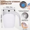 Automatic Magnetic Stirring Coffee Mug, 2025 New Self Stirring Mug With Lid, Stainless Steel Self Mixing Cup for Milk Tea (2, White) view 2
