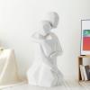 Jwqqwdza Hugging Couple Modern Sculptures Home Decor, Romantic Lover Statue Figurine for Office Entrance Cabinet Shelf, (Hug, 5" * 7") view 2