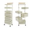 BILPIKOGoo Rotating Kitchen Storage Rack with Wheels, 5 Tier Organizer for Fruits and Vegetables, Bathroom Shelf, Mobile Utility Cart for Kitchen Living Room Dorm Office Bathroom view 1