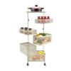 BILPIKOGoo Rotating Kitchen Storage Rack with Wheels, 5 Tier Organizer for Fruits and Vegetables, Bathroom Shelf, Mobile Utility Cart for Kitchen Living Room Dorm Office Bathroom view 2