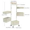 BILPIKOGoo Rotating Kitchen Storage Rack with Wheels, 5 Tier Organizer for Fruits and Vegetables, Bathroom Shelf, Mobile Utility Cart for Kitchen Living Room Dorm Office Bathroom view 4