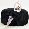 Bean Bag Chairs for AdultsBean Bag with Filler IncludedSoft Memory Foam ChairLiving Room Bean Bag Chairs for AdultsSuitable for Reading Chairs in bedrooms and Dormitories (Black, 6Ft) view 1