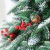 Naturalpowev Pre-Lit Christmas Tree 4ft/5ft/6ft/7ft/8ft/9ft/10ft, Artificial Xmas Tree with Pine Cone & Red Fruit, Metal Base, Indoor Holiday Party Office Home Store Decor,180cm/6ft view 3