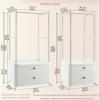 Bedside Table Clothes Hanger Bedside Table 2-in-1 Design with Wheels and Drawers Multi-Purpose Bedside Table Suitable for Bedrooms Living Rooms Vestibule(CH) view 2