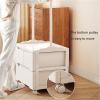 Bedside Table Clothes Hanger Bedside Table 2-in-1 Design with Wheels and Drawers Multi-Purpose Bedside Table Suitable for Bedrooms Living Rooms Vestibule(CH) view 4