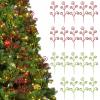 50 Pcs Sparkle Spiral Christmas Picks, Red Green Branch Decor, 11.8 X 9 Inch Glitter Curly Stems, Vase Filler, Holiday Tree Ornaments view 1