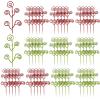 50 Pcs Sparkle Spiral Christmas Picks, Red Green Branch Decor, 11.8 X 9 Inch Glitter Curly Stems, Vase Filler, Holiday Tree Ornaments view 4