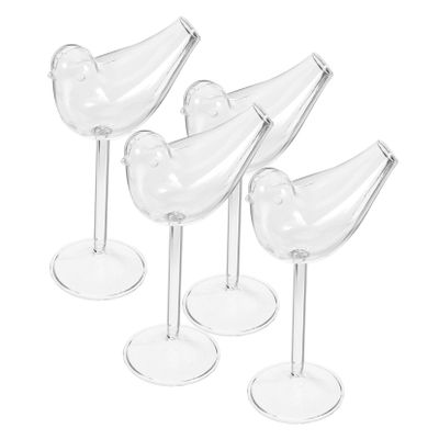 GRIRIW 4pcs Bird-shaped Glass Brandy Cups for Mixology Presentations