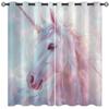ONINUO Unicorn Blackout Curtains for Girls Boy Home Decor, Fantasy Unicorn Princess Animal Pink Grommet Thermal Insulated Drapes Darkening Window Curtain for Bedroom Living Room, 63 x 63 Inch view 1
