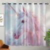 ONINUO Unicorn Blackout Curtains for Girls Boy Home Decor, Fantasy Unicorn Princess Animal Pink Grommet Thermal Insulated Drapes Darkening Window Curtain for Bedroom Living Room, 63 x 63 Inch view 2