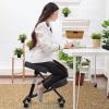 Worparsen Adjustable Ergonomic Kneeling Chair, Stool for Home Office, Brake and Smooth Gliding Casters, Thick Comfortable Cushions, Posture Correction Chair Desk Supplies Black view 2
