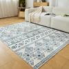 Loartee Geometric Moroccan Area Rug - 8x10 Large Machine Washable Mat, Stain Resistant, Low Pile Softer Texture Modern Carpet, White view 1