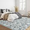 Loartee Geometric Moroccan Area Rug - 8x10 Large Machine Washable Mat, Stain Resistant, Low Pile Softer Texture Modern Carpet, White view 3