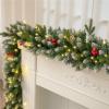 9Ft Christmas Cedar Garland Cypress Garland Artificial Pine Garland Christmas Garland with Lights Christmas Decoration for Mantle Fireplace Table Stairs view 2