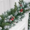 9Ft Christmas Cedar Garland Cypress Garland Artificial Pine Garland Christmas Garland with Lights Christmas Decoration for Mantle Fireplace Table Stairs view 4