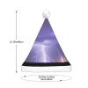 JxWCher Novelty LED Shine Santa Hat - Lightning Storm Print Festive Xmas Beanie for Adults, Holiday New Year Party Accessory Supplies view 4