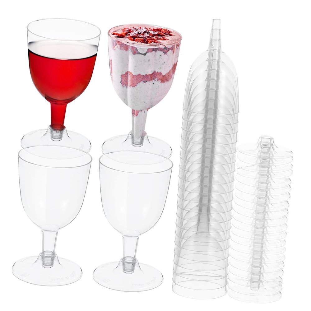 Baluue 20pcs Party Cups of Red Wine Goblets Unbreakable Disposable Goblets for