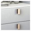BABETRUE Bedstand Home White Bedside Table Three Tier Locker Bedroom Living Room Leather Bedside Cabinet Marble Countertop Locker Night Stand(B) view 4